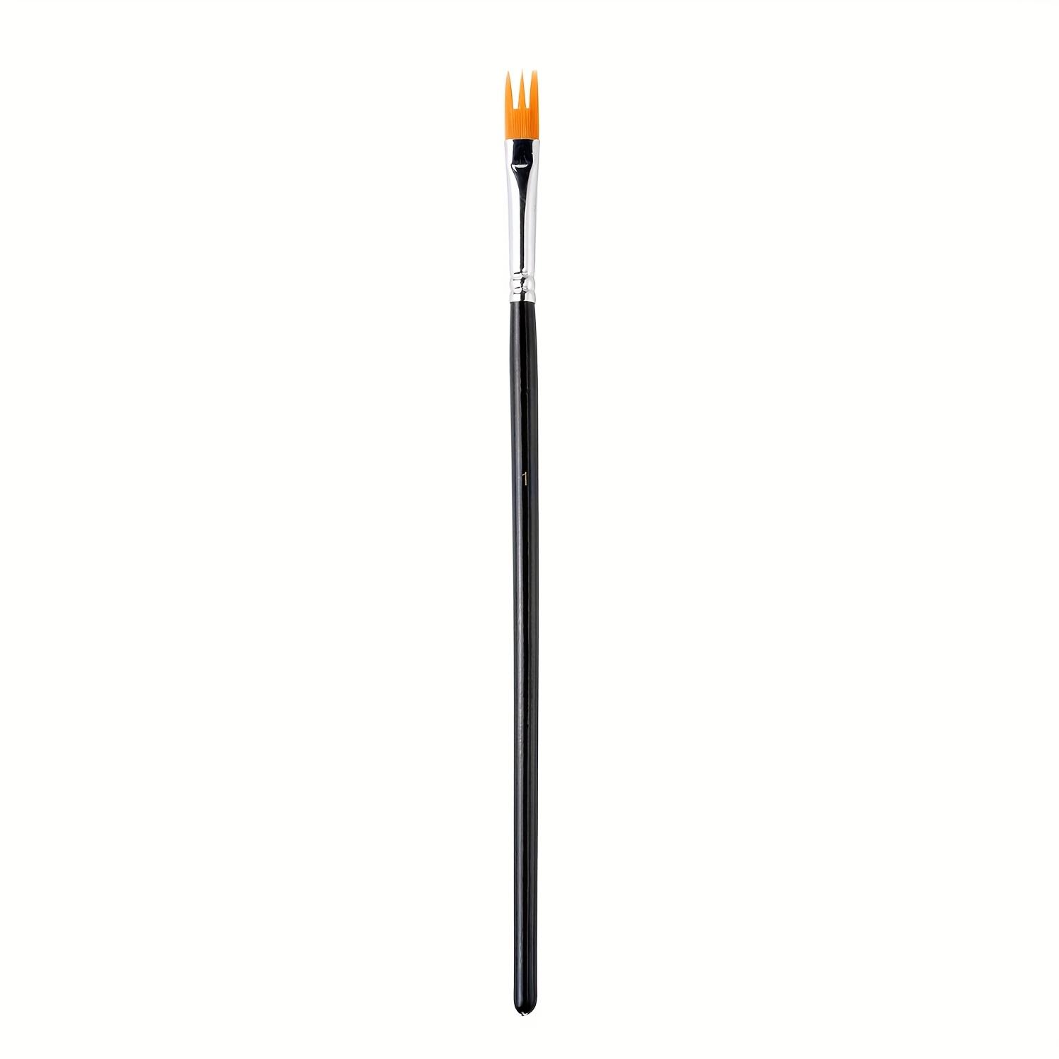 Vibrant Yellow Nylon Bristle Watercolor & Acrylic Brushes with Brass Ferrule - Ergonomic Black Gourd-Shaped Handle, Available in Multiple Sizes