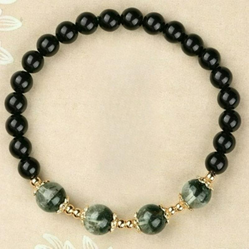 Unisex Natural Green Phantom Obsidian Beaded Bracelet 6mm Round Beads Single & Double Wrap New Chinese Jewelry Holiday Souvenir Gift