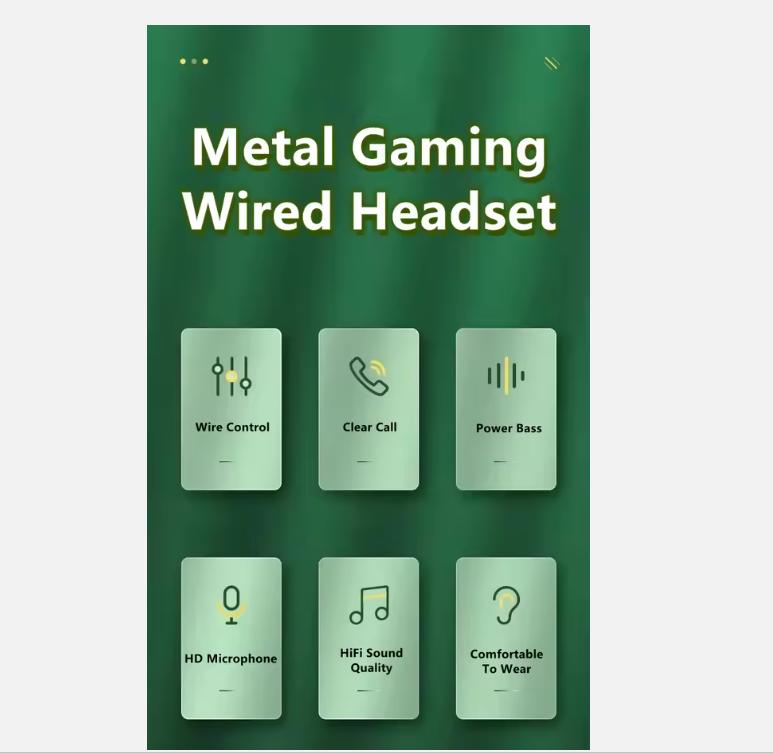 Gamer Wired Headphones Gaming Wired Earphone Metal HiFi Bass Stereo 3.5mm Earphone Earbud For Phone Computer Mic L Jack Magnetic