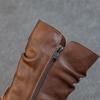 Stylish Women's Genuine Leather Mid-Calf Martin Boots - Versatile, Warm & Thick Soled for Autumn/Winter