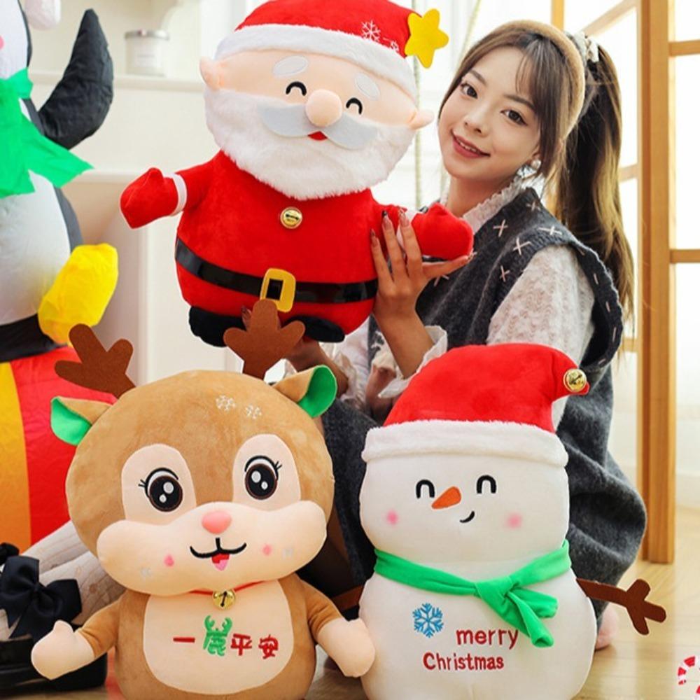Snowman Santa Claus Elk Plush Doll Soft Christmas Series Plush Toys   Christmas Gift