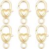 Beebeecraft 1 Box 20Pcs Heart Lobster Claw Clasps 18K Gold Plated Brass Jewelry Lobster Clasps Spring Connector Closure for Jewelry Making Necklaces