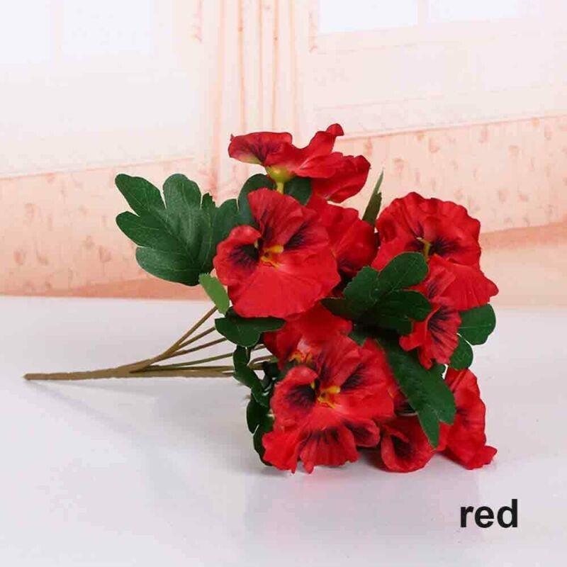 Luxuriöser künstlicher 10-köpfiger künstlicher Stiefmütterchen-Seidenblumenstrauß für Heim- und Hochzeitsdekoration