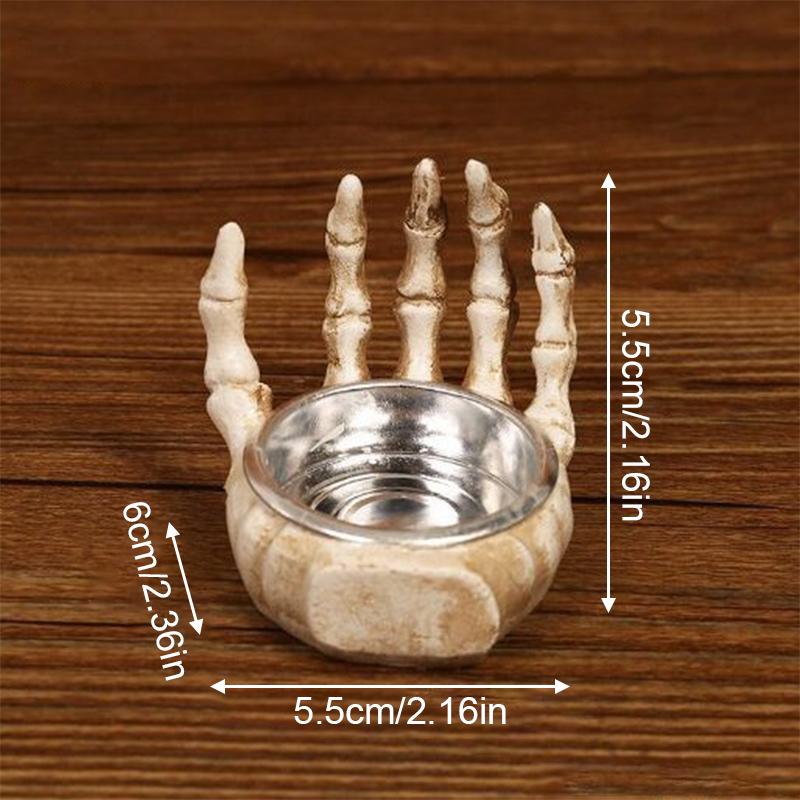 

1 шт. Полимерная фигурка черепа, полимерный подсвечник, декор для вечеринки на Хэллоуин, декор в стиле хоррор, 6x5,5 см