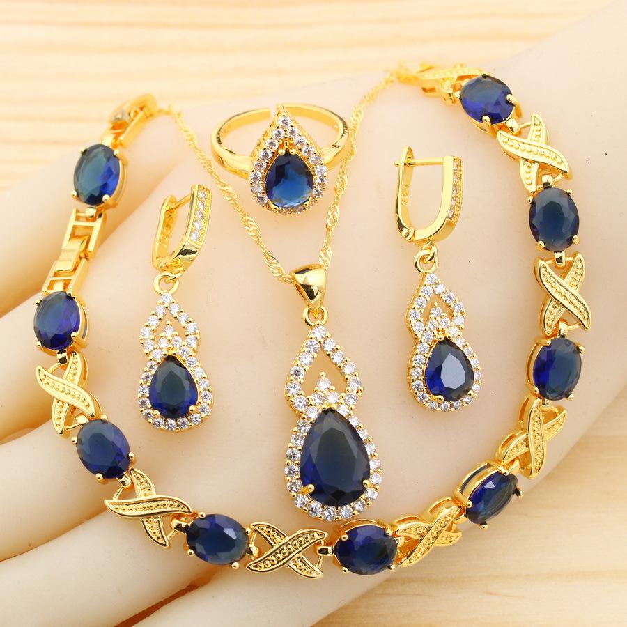 

Latest Bride Light Premium Jewelry Earrings Rings Ring Bracelet Necklace 4 Piece Collection Chain AAA Zircon Inlaid Jewelry