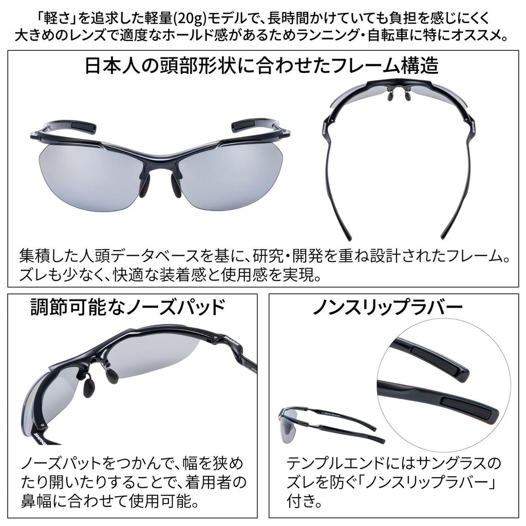 Sports Sunglasses Made in Japan Polarized Lenses one [SWANS] Airless-Core SACR-0051_BK