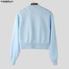 INCERUN Spring Men Zip-up Long Sleeve Casual Loose Short Jackets Coats