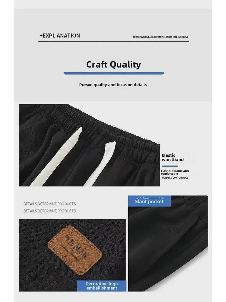 Pantaloni Casual pentru Bărbați din Mătase de Gheață cu Uscare Rapidă, Subțiri, la Modă, Croială Dreaptă pentru Sporturi de Primăvară și Vară.