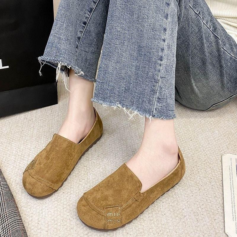 Flat-soled Doudou shoes 2025 new matte non-slip casual non-slip soft-soled single shoes women's one-pedal mother work shoes