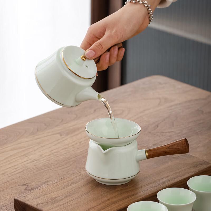Emerald Green Ceramic Travel Tea Set