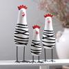 3Pcs/Set Chic Wooden Chicken Ornaments Carving Desktop Rooster Figurine  Easter
