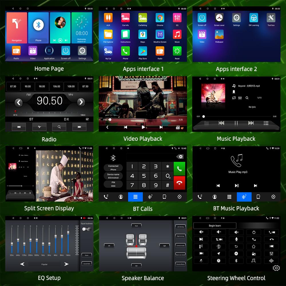 Reakosound 1 Din 10.1''  Andriod 11 Car Multimedia Player GPS Navigation Bluetooth Car Audio Wifi USB FM MirrorLink Car Audio Radio Stereo Autoradio