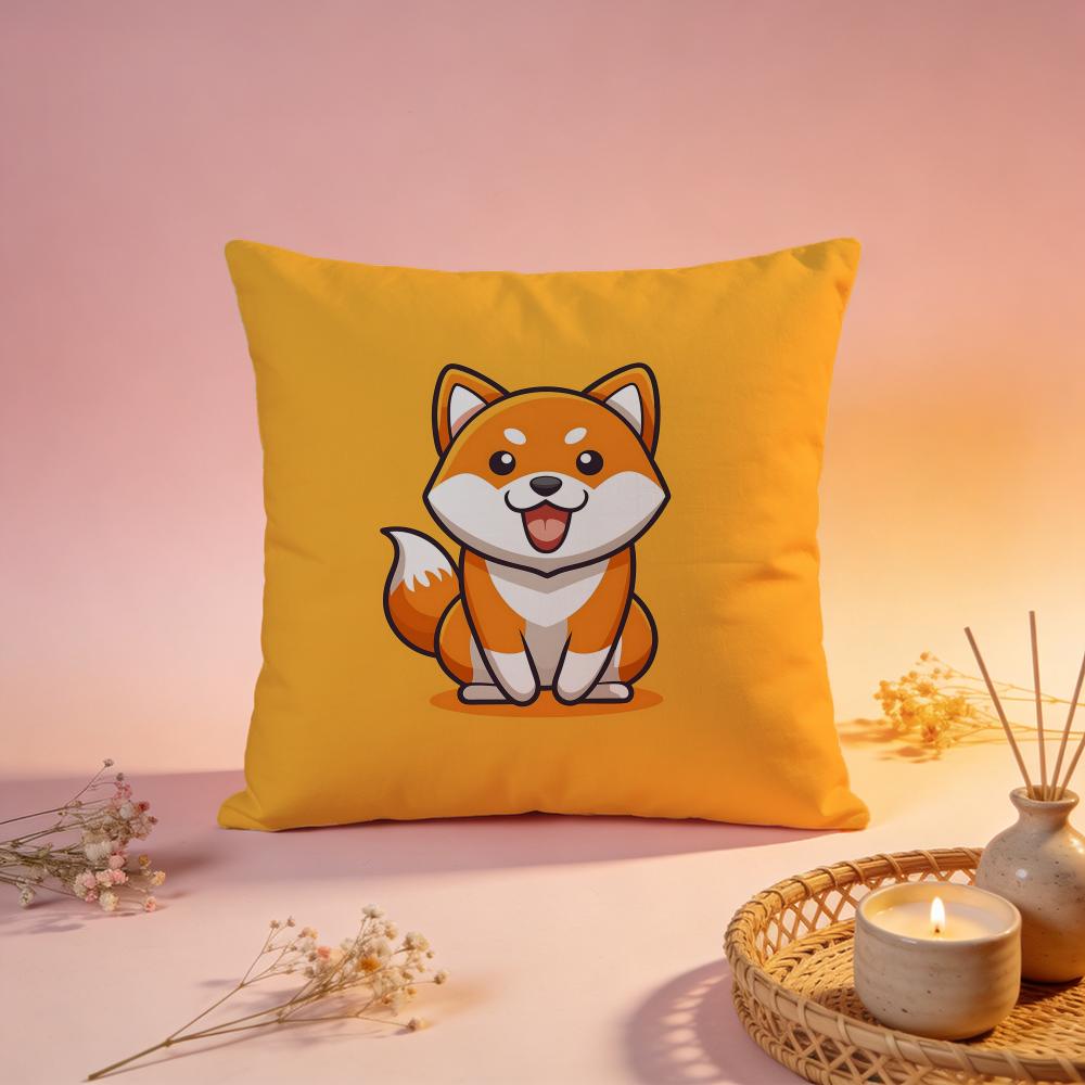 Cute Shiba Inu Cartoon Cushion Cover Comfortable Durable Pillow Cover MultiScene for Home Office Car Sofa