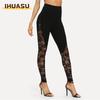 IHUASU Pantalons et corsaires imprimés de couleur unie décontractés pour femmes