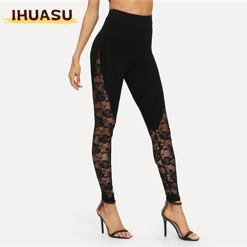 IHUASU Pantalons et corsaires imprimés de couleur unie décontractés pour femmes