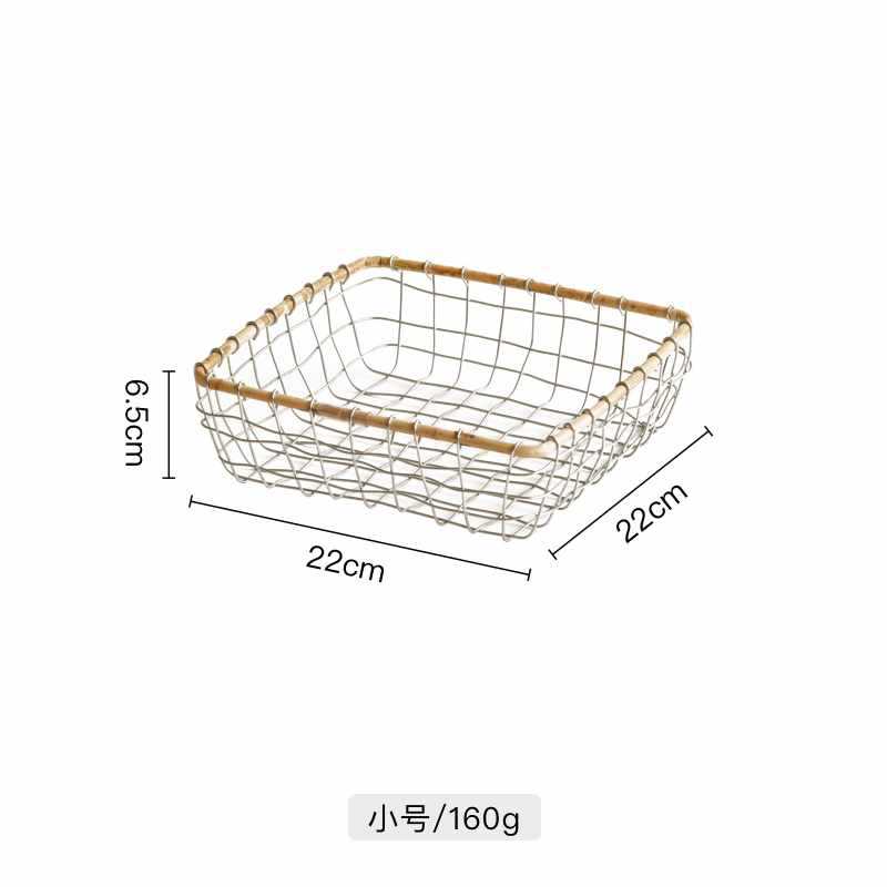 Storage basket Japanese wrought iron storage basket Bathroom storage basket Desktop snack sundries storage box Basket storage frame