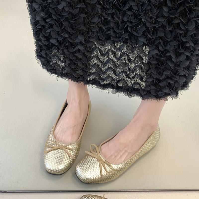 Fashion Flats for Women Boat Shoes Elegant Office Lady Shoes Casual Women Flats Soft Comfortable Flat Shoes Gold Silver
