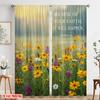 2pcs 2D Flat Printing Window Curtains FAITH HAPPEN Matthew Flowers 100% Polyester Fabric Without Electricity Festive Wall Decor
