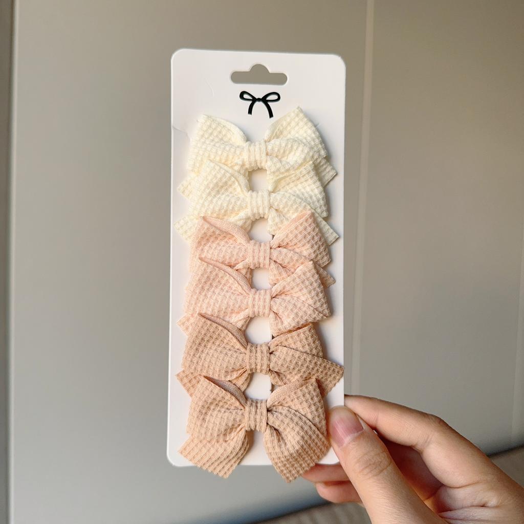 6Pcs/lot Solid Color Ribbon Baby Bows Hair Clips for Baby Girls Handmade Bowknot Hairpin MiNi Barrettes Kids Hair Accessories