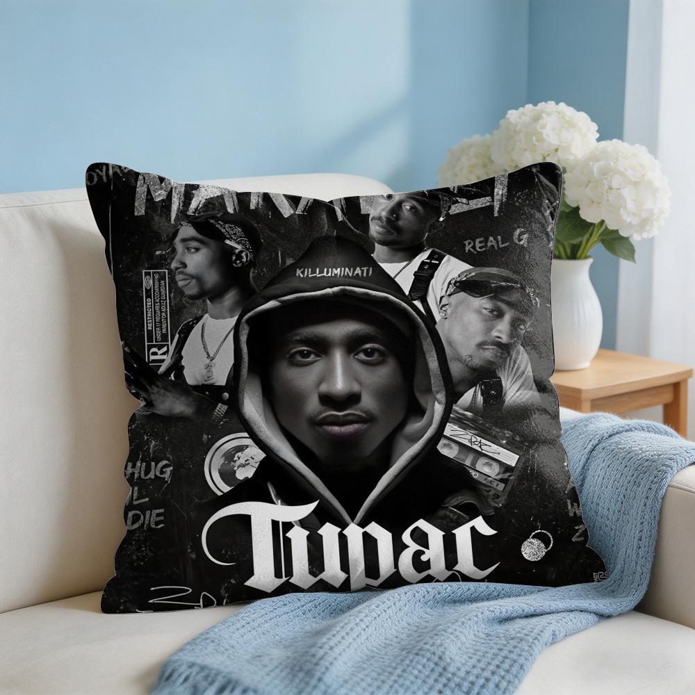 Cool TTupac Pac SShakur Cushion Cover Square Pillow Bedroom Sofa Leisure Comfort Living Room Home Decoration X