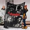 1pc The Stranglers Band Outdoor Flannel Blanket, Cozy & Warm Soft Te Playful Design, Napping Camping,