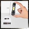 Mini Rechargeable LED Flashlight COB+XPE Portable Torch Camping Lantern Zoomable Focus Light Tactical Flashlight with Pen Clip