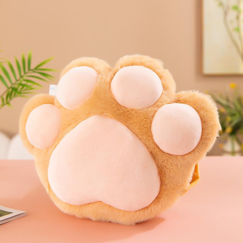 Office Nap Pillow With Cat Paw Plush Toy For Warmth And Comfort