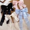 Mesh Bow Hairpins Women's Long Streamers Fairy Half-draped Hair Atmosphere Spring Clips Versatile Hair Accessories