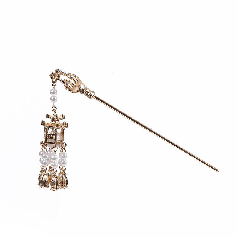 Luminous Tassel Lantern Hairpin: Retro Fairy Court Headwear