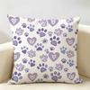 Cute Dog Paw Pattern Cushion Cover Natural Linen Organic Fabric DoubleSided Printing Room Sofa Decor Pillow Case