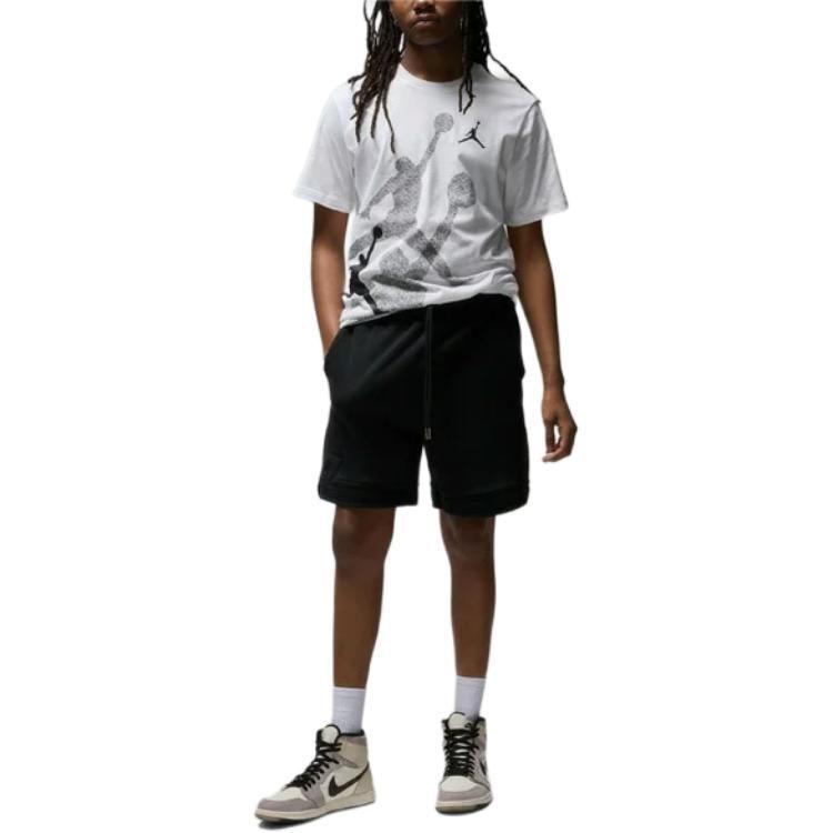 Jordan T Shirts Men's White Crew Neck Moderate Straight Fit FN6026-100