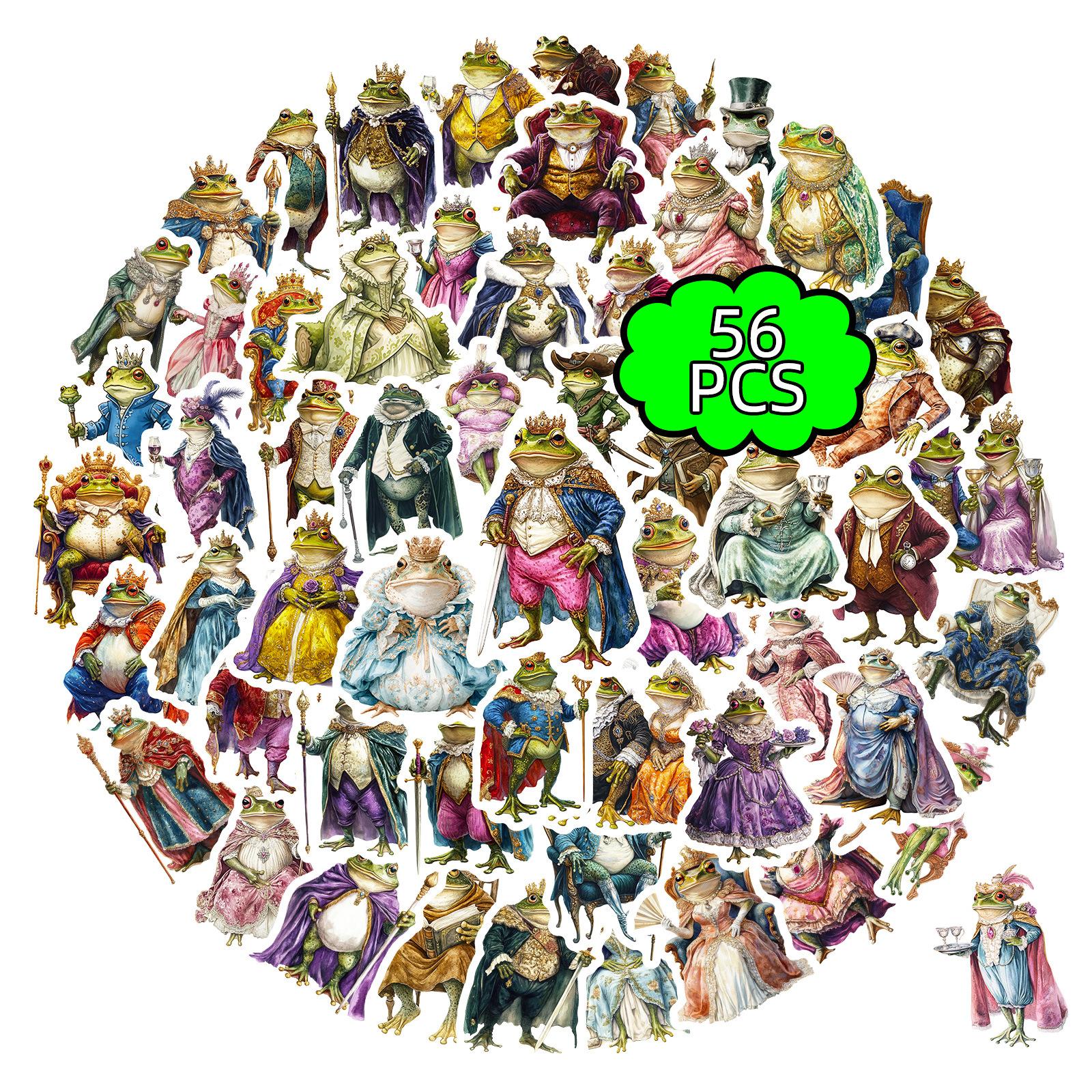 

New 56 Fantasy Frog Stickers Court Dress Frog Pattern Hand Account Diy Fairy Tale Fun Decorative Stickers