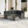 Vidaxl 8-Cz. Set di Mobili da Giardino con Cuscini, Grigio, Polyrattan