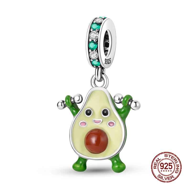 New in Favorite Avocado Charm Bead Charms Bead Charms Fits 3mm Authentic Bracelets copper Women Necklaces Do It Yourself Charm Bead Charms Fine Jewell