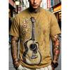 Summer Men's 3D Printed Crew Neck T-Shirt Fashion Versatile Breathable Trend Casual