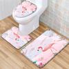 Flamingo Bathroom Toilet Three-Piece Floor Mat Doormat Bathroom Carpet