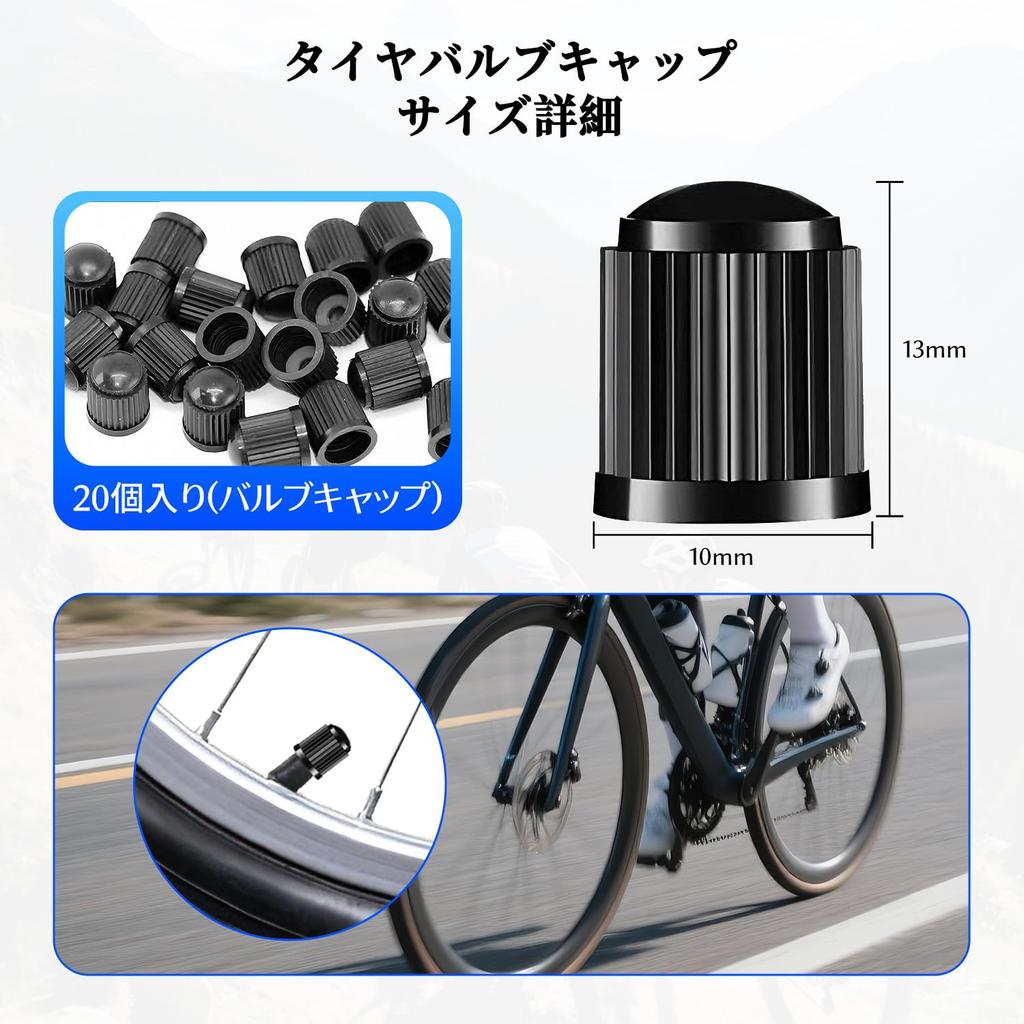 Bicycle Tire Cap 20 Pieces Tire Valve Cap Black Durable