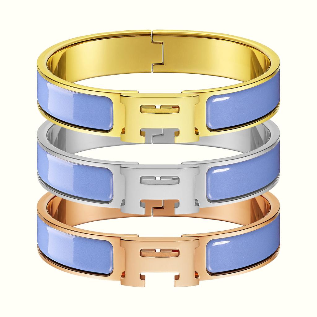 Klassisches H-Buchstaben-Armband mit mehrfarbigem Emaille-Armband 925er Silber