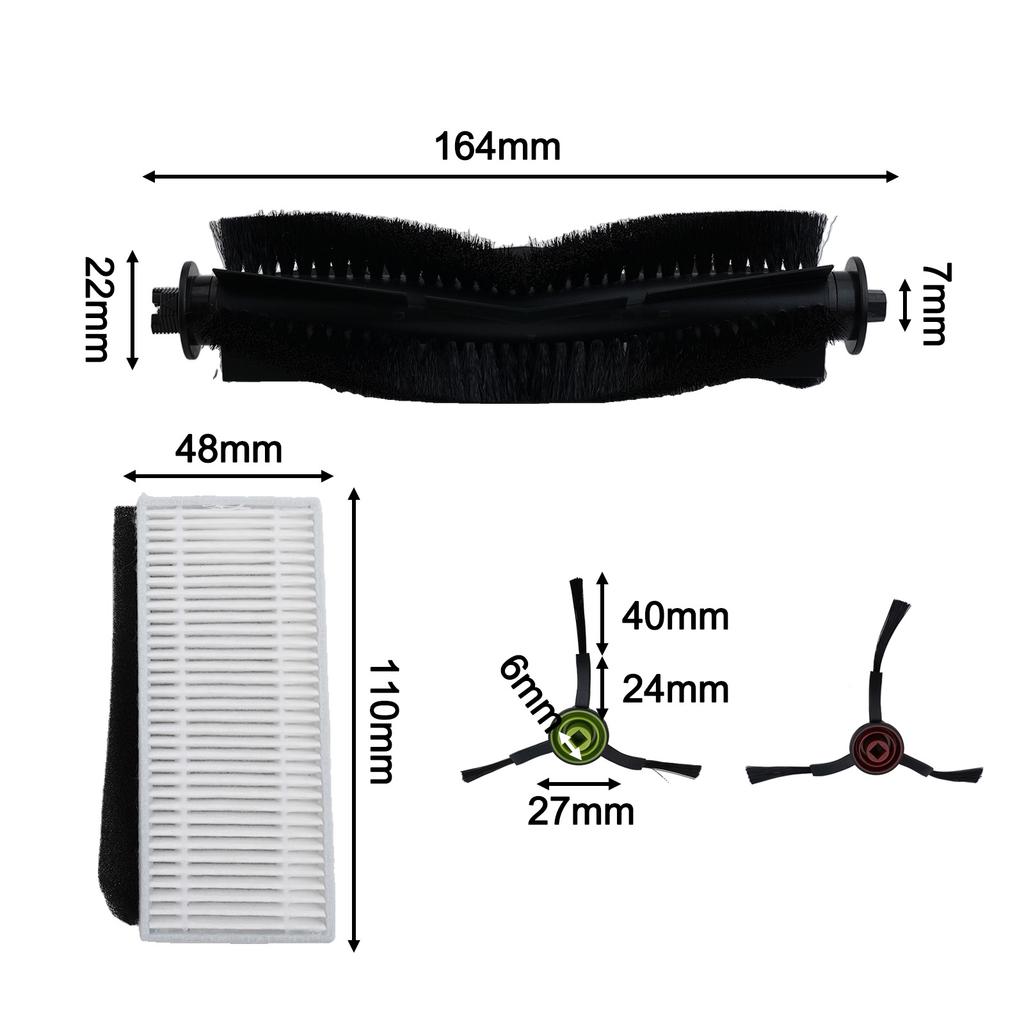 11pcs Main Brush Side Brushes Filter For Medion X20 SW+ MD 11415 For X21 SW+ MD 11500 Vacuum Cleaner Parts Nylon Plastic
