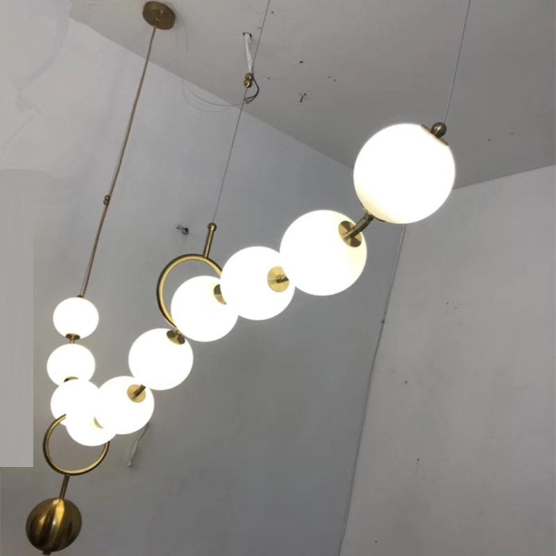 Denmark Chandelier Light Luxury DIY lamp Staircase Bubble Golden Necklace Chandelier Lustre Dining Room Hanging Light Fixtures