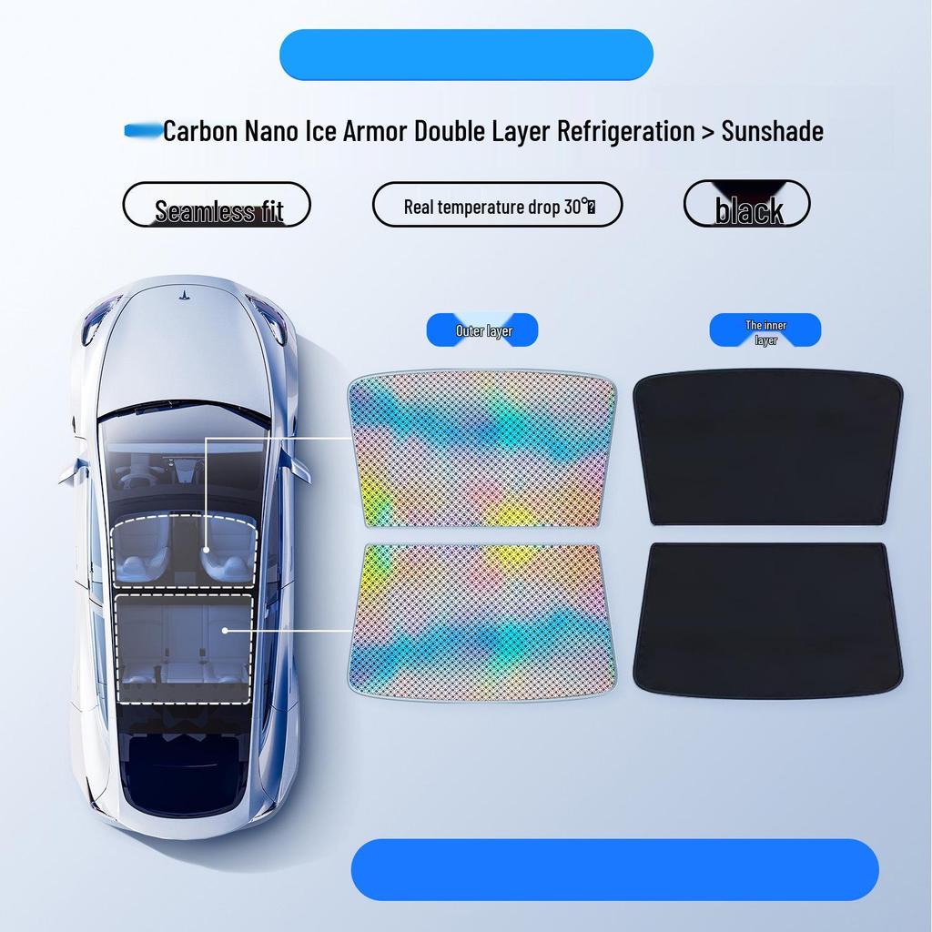 Graphene Laser Sunroof Sunshade for Tesla Model Y: Heat Insulation & Sun Protection