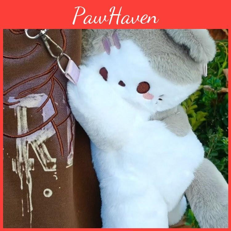 Backpack Cat Prone With Plush Animal Cartoon Crossbody Bag On Shoulders Both
