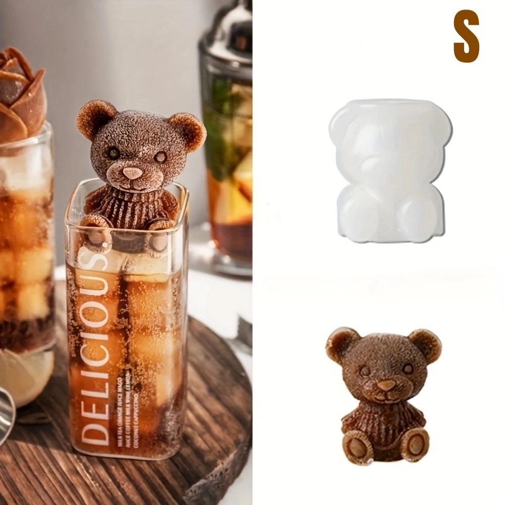 

Милый плюшевый мишка кубик льда силиконовый 3D медведь форма для льда форма для изготовления брызгозащищенная и легко падает для заморозки кофе и молока