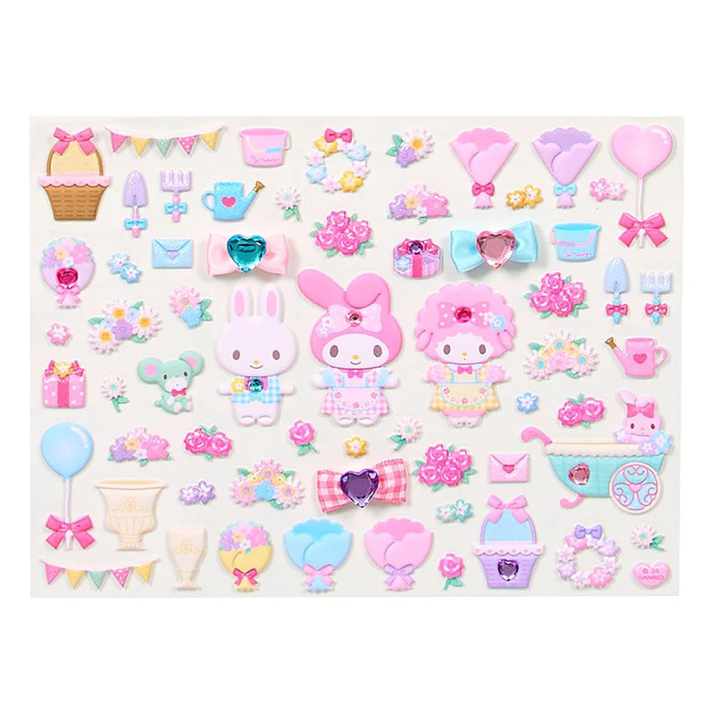 Sanrio My Melody Playable Sticker Paper Ages 3 and 155209 Set, Mount (PP Coated), Stickers PVC, Toy, Children, Up,