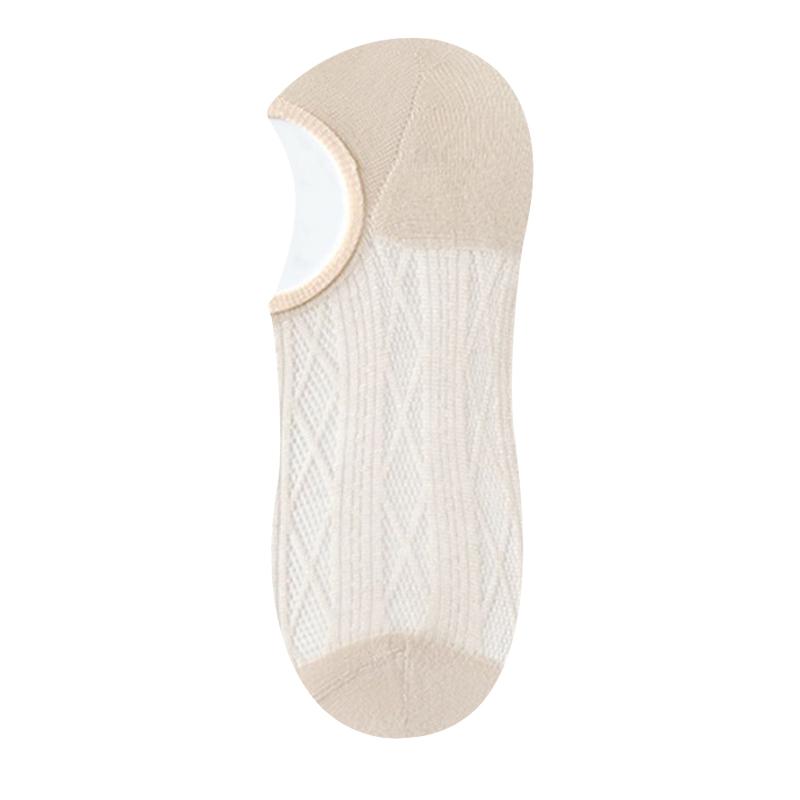 Women's Summer Thin Casual Solid Color Breathable Invisible Silicone Non Skid Boat Socks