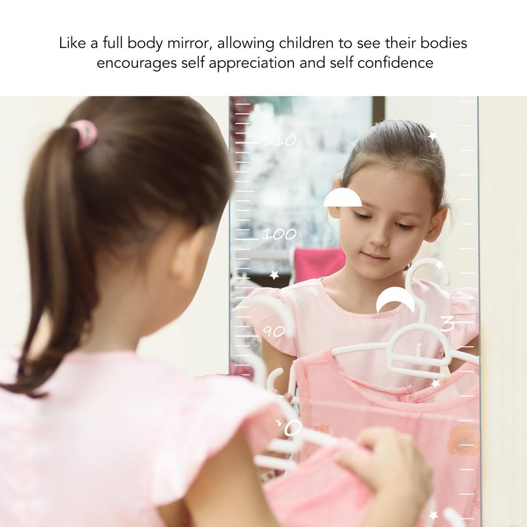 Growth Chart Mirror Multipurpose Acrylic Shatterproof Flexible Height Measurement Ruler for Wall for Kids Boys Girls Toddlers