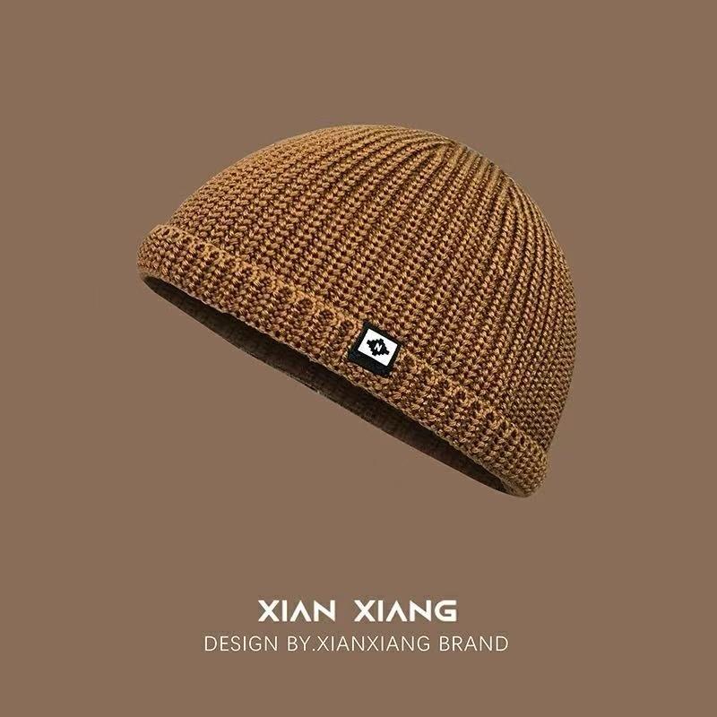 Cold hat men's autumn and winter tide warm knitted hat versatile velvet ear protector wool hat women's bag head hat