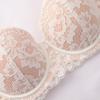 French Style Sexy Half Cup Strapless Bra Set Push Up Small Bust Lace Non Slip