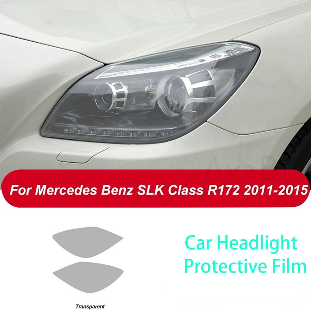 

PPF 2 Pcs Car Headlight Protective Film Transparent Black TPU Sticker for Mercedes Benz SLK Class R172 AMG 2011-2015 Accessories прозрачный