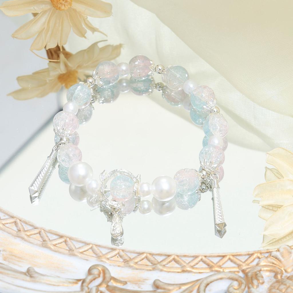 Original Design Pearl Mermaid Tears Super Immortal Starry Sky Beaded Bracelet Female Niche Sweet Mori Girlfriend Versatile Bracelet